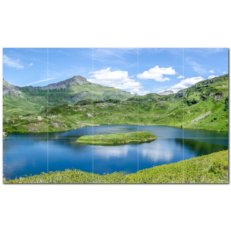 Panneau mural en céramique satinée 6 "x 6" Lakes Photo