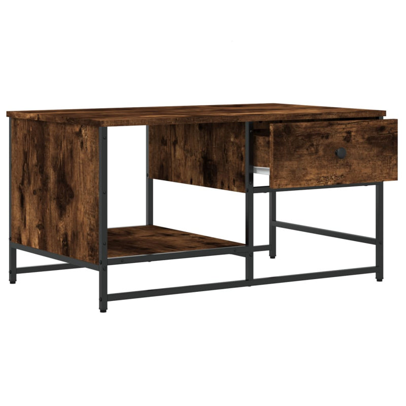 Rosengard Four Leg Coffee Table with Storage, Smoked Oak