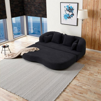 Artistic Chenille Sofa – 2-in-1 Foldable Sofa Bed,70 Inch Folding Boneless Couch Convertible Compressed Sleeper