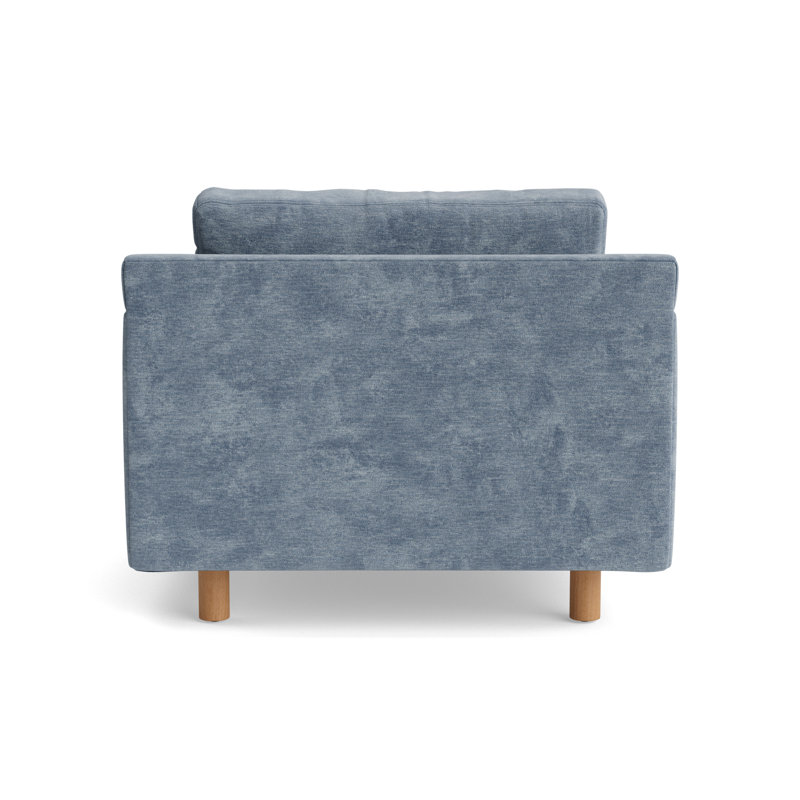 Hunter Chair No Welt, Vintage Chenille - Smoky Blue, Natural