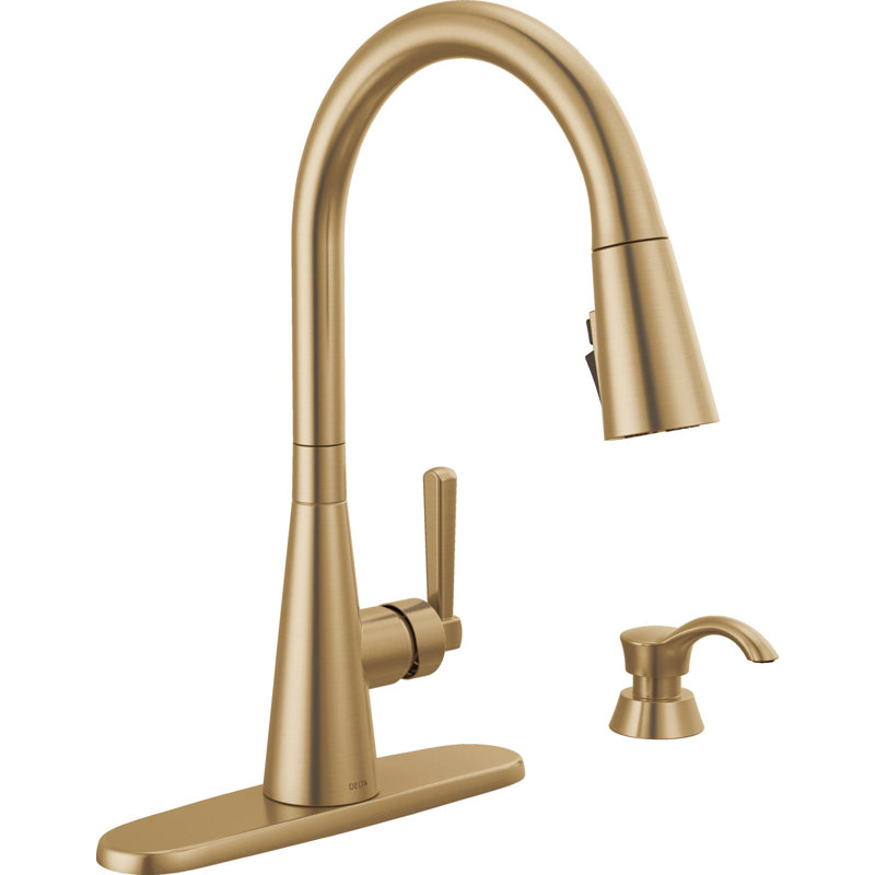 Robinet d'évier de cuisine avec distributeur de savon Boyd, Bronze champagne