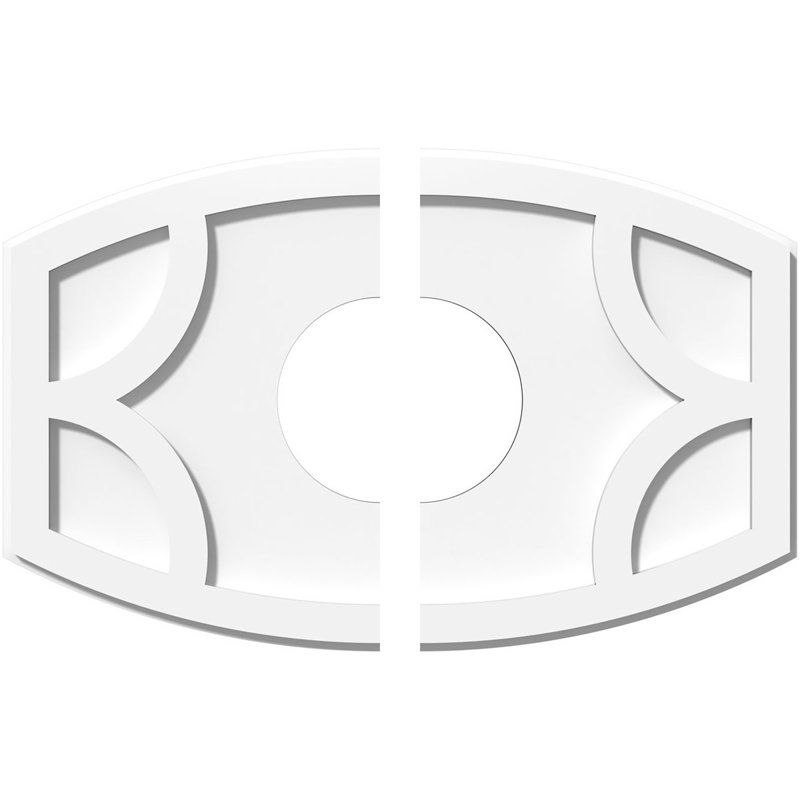Médaillon de plafond contemporain en PVC de qualité architecturale Kailey, H 1 po x l 22 po x P 14,625 po