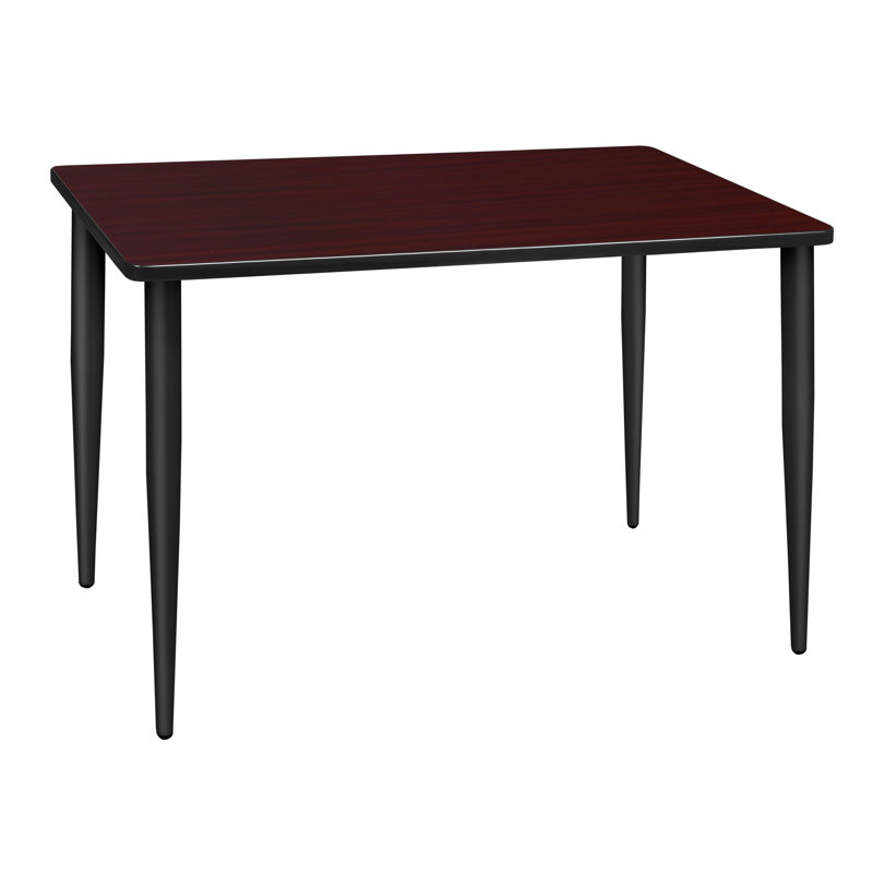 Plateau de table de formation Kahlo, pieds fuselés, Noir, Acajou, H 29 po x L 48 po x l 24 po