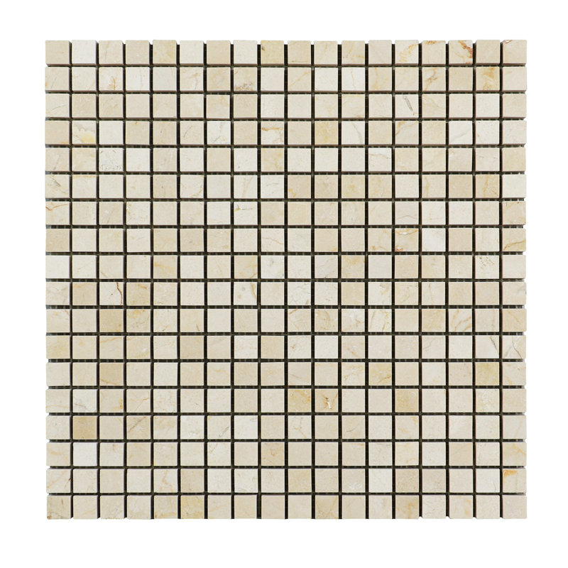 12" x 12" Marble Grid Mosaic Wall & Floor Tile, Brown