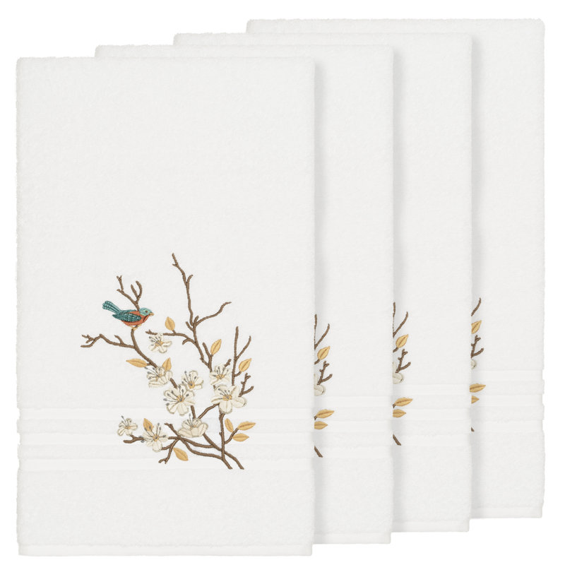 Spring Time Turkish Cotton Midweight Bath Towel, White
