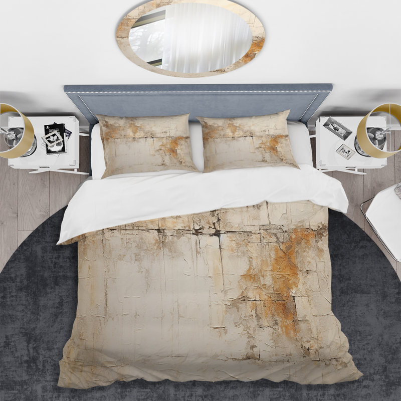 Ensemble de housse de couette en croix beige, Housse de couette simple et deux taies décorative
