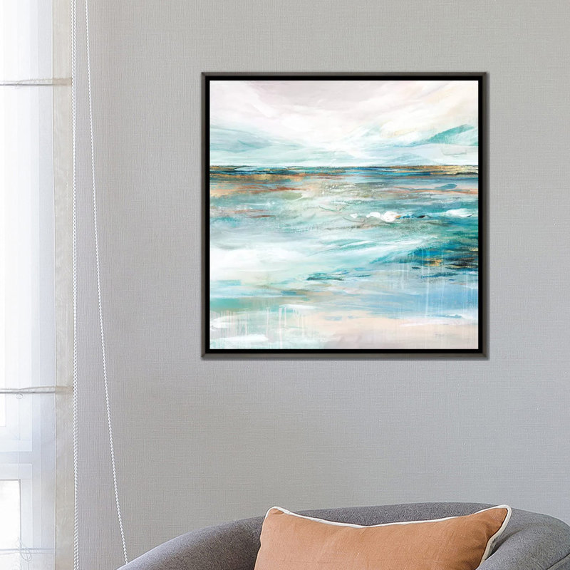 «Midnight Clear II» par Isabelle Z - reproduction d'art, H 26 po x l 26 po x P 1,5 po, Toile encadrée de bois rustique foncé