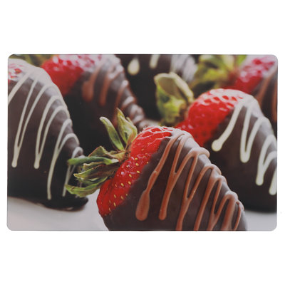 Napperon en plastique chocolat et fraise - ensemble de 12