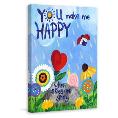 'You Make Me Happy' Print on Wrapped Canvas
