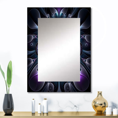 Mandala céleste en mauve et bleu mystérieux - miroir décoratif mandala boho, miroir mural traditionnel, impression d'art en métal