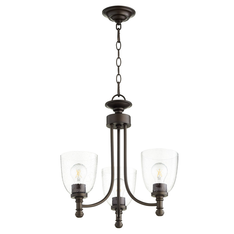 Lustre classique/traditionnel ombré 3 lumières Herman, Bronze huilé