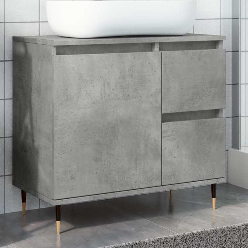 Ryelee Freestanding Bathroom Cabinet, Concrete Grey