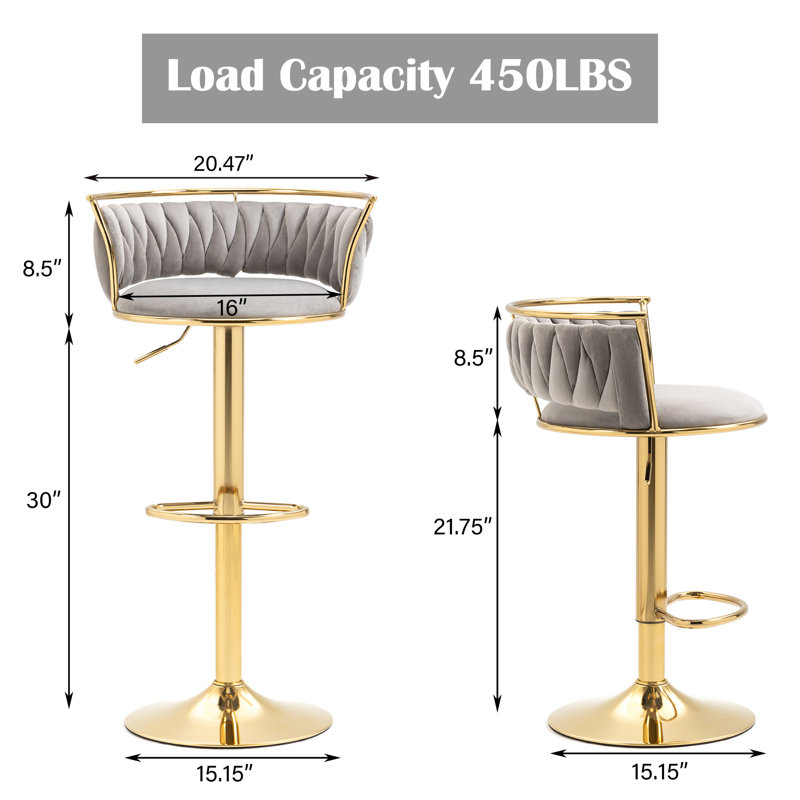 Mercer41 Ginko Swivel Adjustable Height Bar Stool & Reviews | Wayfair