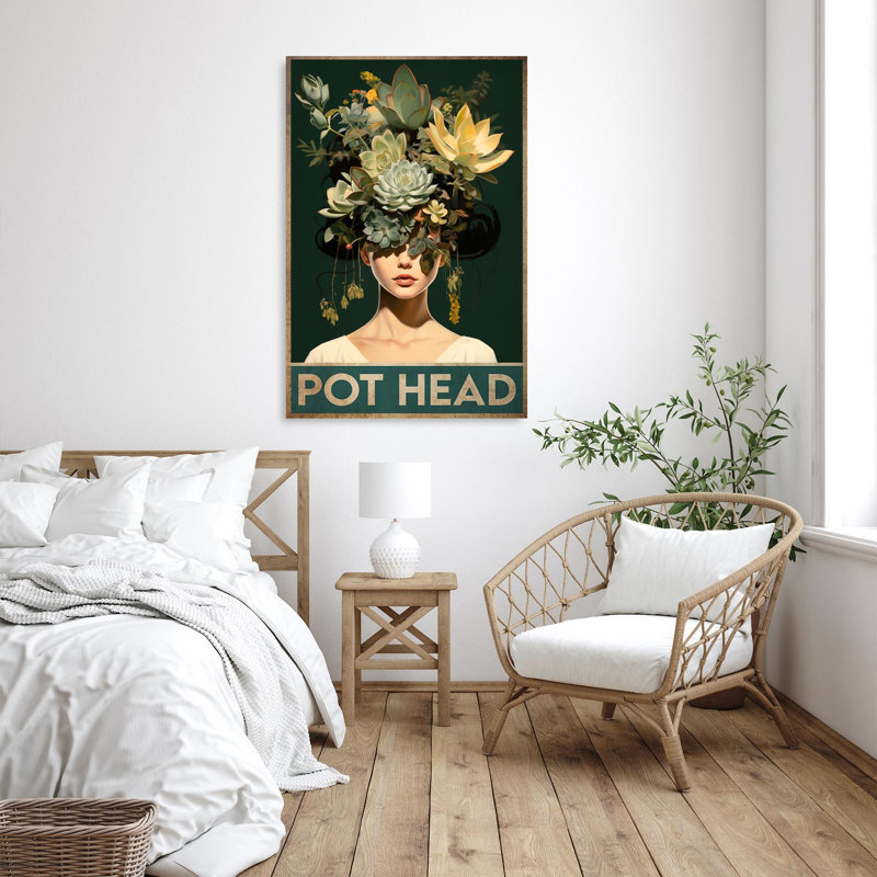 «Succulent Pot Head», impression rectangulaire 1 pièce «Succulent Pot Head», impression rectangulaire sur toile tendue 1 pièce