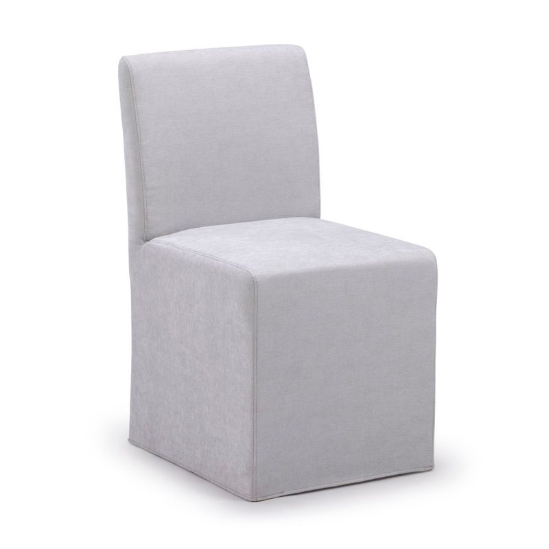 Chesnee Dining Chair with Long Slipcover, 2, Concrete