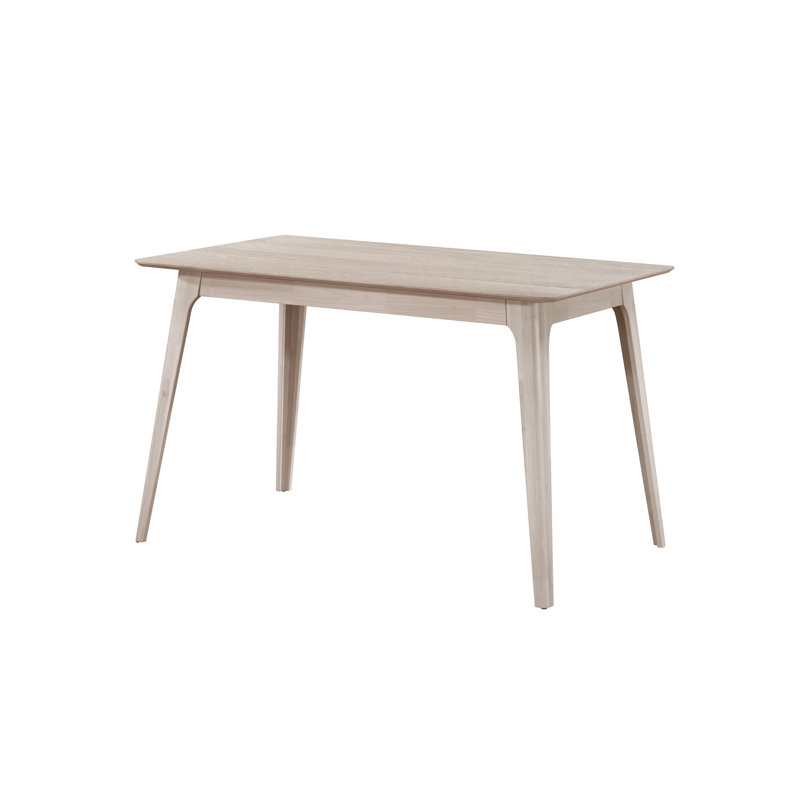 Lyan Solid Wood Mid-Century Modern Dining Table, White, 36.1"