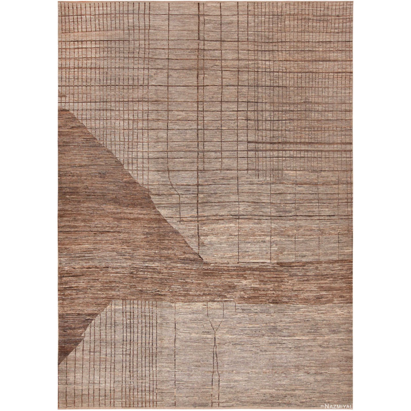 Tapis unique à motif primitif de style primitif moderne