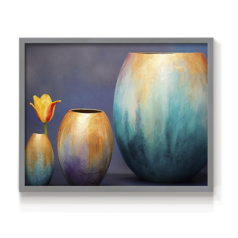 Floral Series-LXXXIII -Framed Print - Restickable, Gris, H 11 po x l 14 po