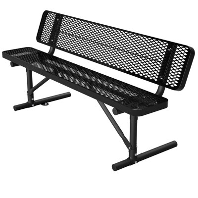 Heavy Duty Patio Tables, 72 in Steel Mesh Industrial Outdoor Bench