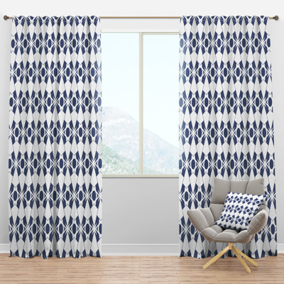 Panneaux de rideaux mid-century modernes designart' ' Abstract Retro Geometrical Design I