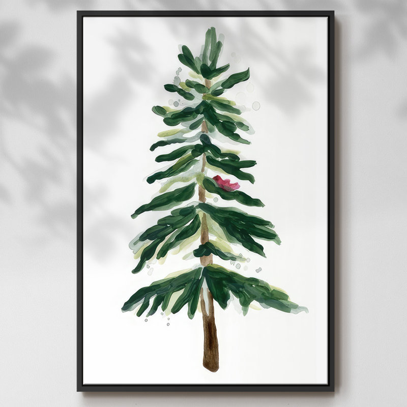 «Warm Winter Wishes VII», toile tendue avec châssis encadré, Cadre flottant noir, H 37 po x l 25 po x P 1,5 po
