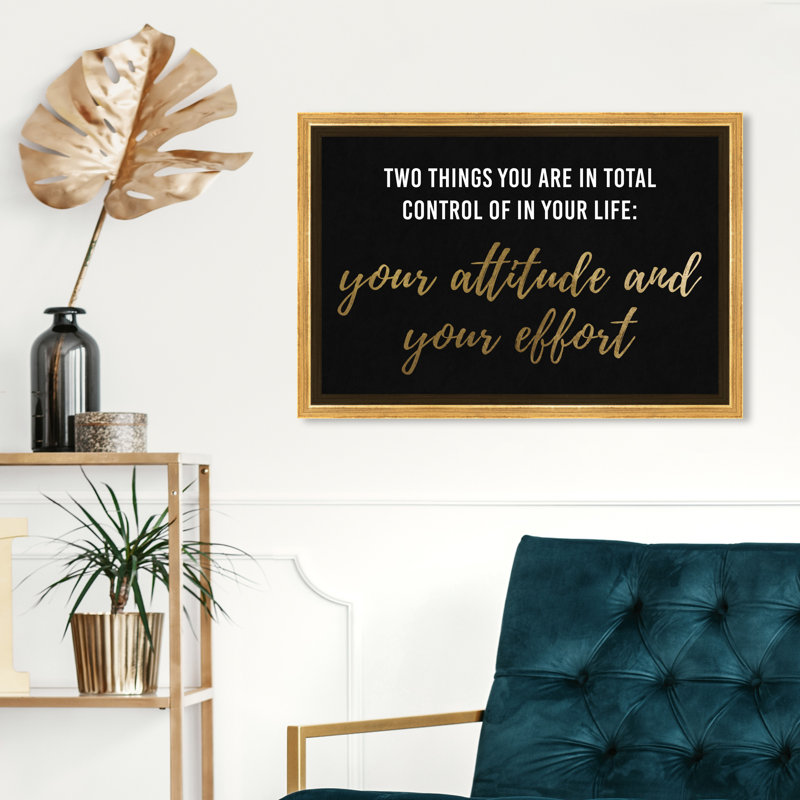 «Attitude and Effort», reproduction d'art sur toile, H 10 po x l 15 po, Toile encadrée, Doré