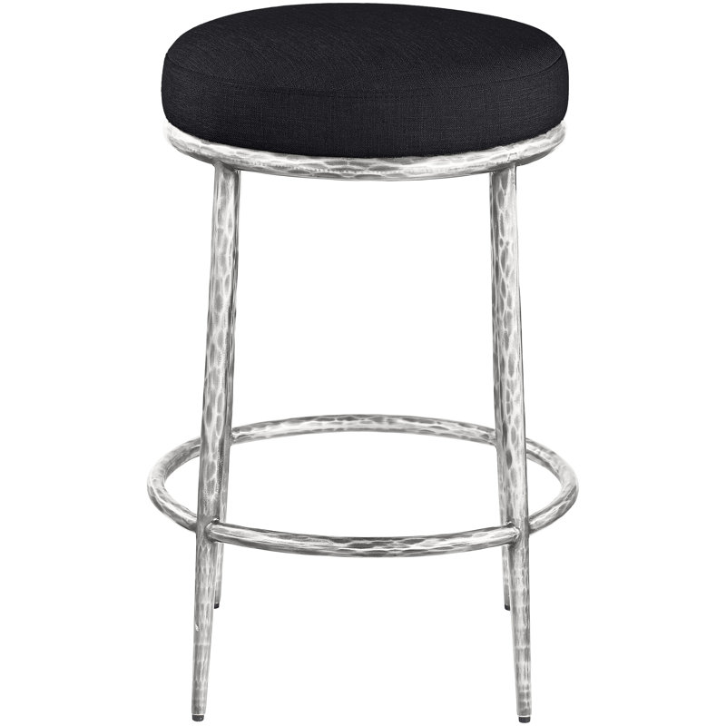 Tabouret de comptoir Ferro Hessle, Noir, Argent argent