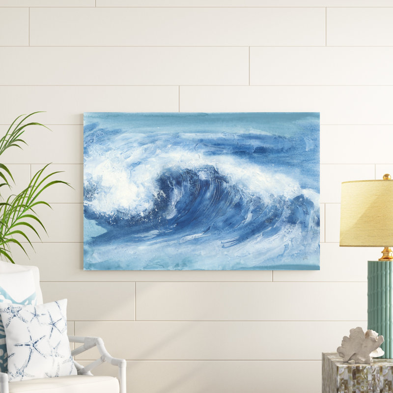 «In the Blue II» par Chris Paschke - peinture sur toile tendue, H 32 po x l 48 po x P 1,25 po