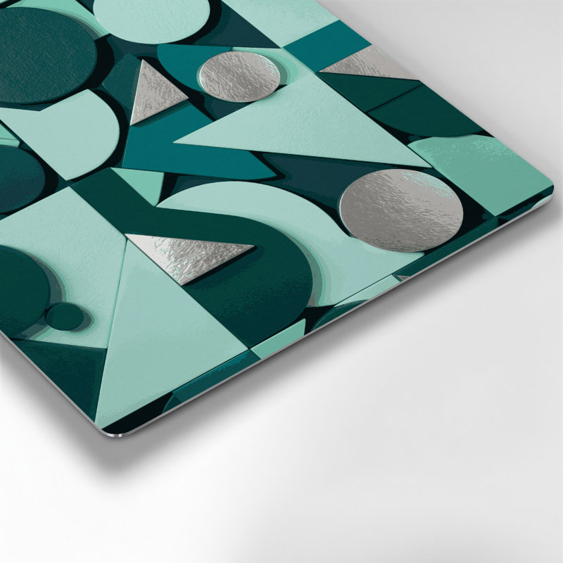 Art abstrait en métal bleu, formes abstraites 80, H 12 po x l 12 po