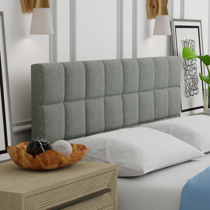 Barthmaier Upholstered Panel Headboard, Full / Double, Light Gray
