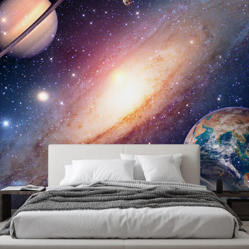 Planet In Outer Space Galaxy Peel & Stick Border, 96" L x 144" W