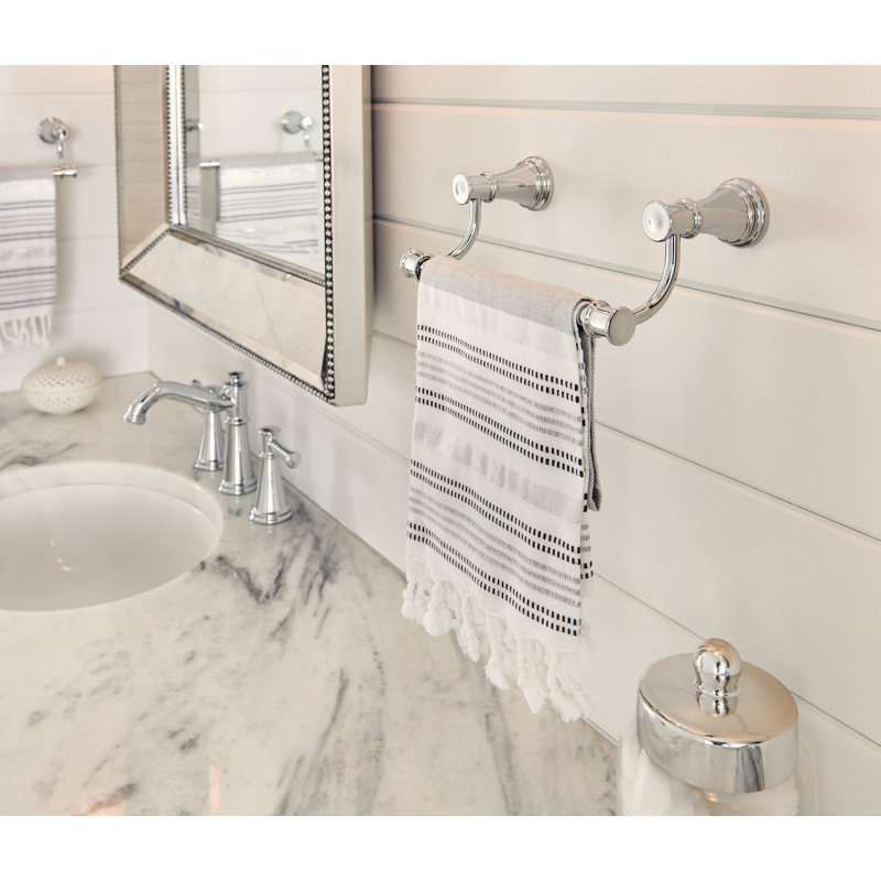 Belfield Bathroom 11" Wall Mounted Towel Bar, Chrome
