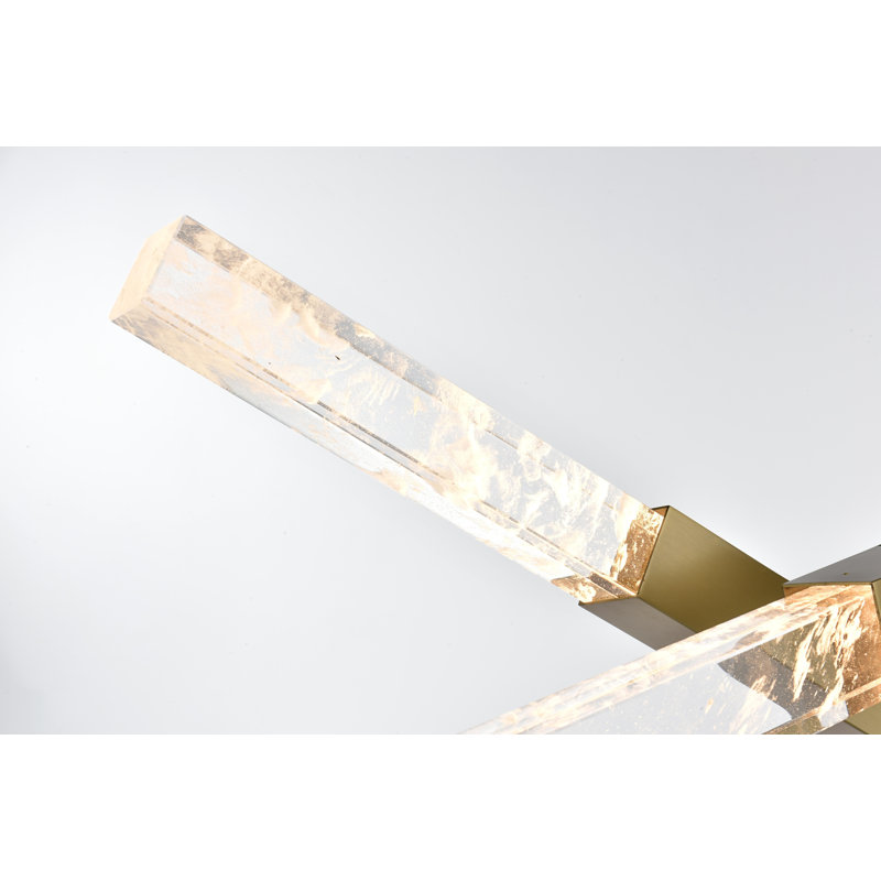 Luminaire suspendu 3 barres Axil, Or satiné