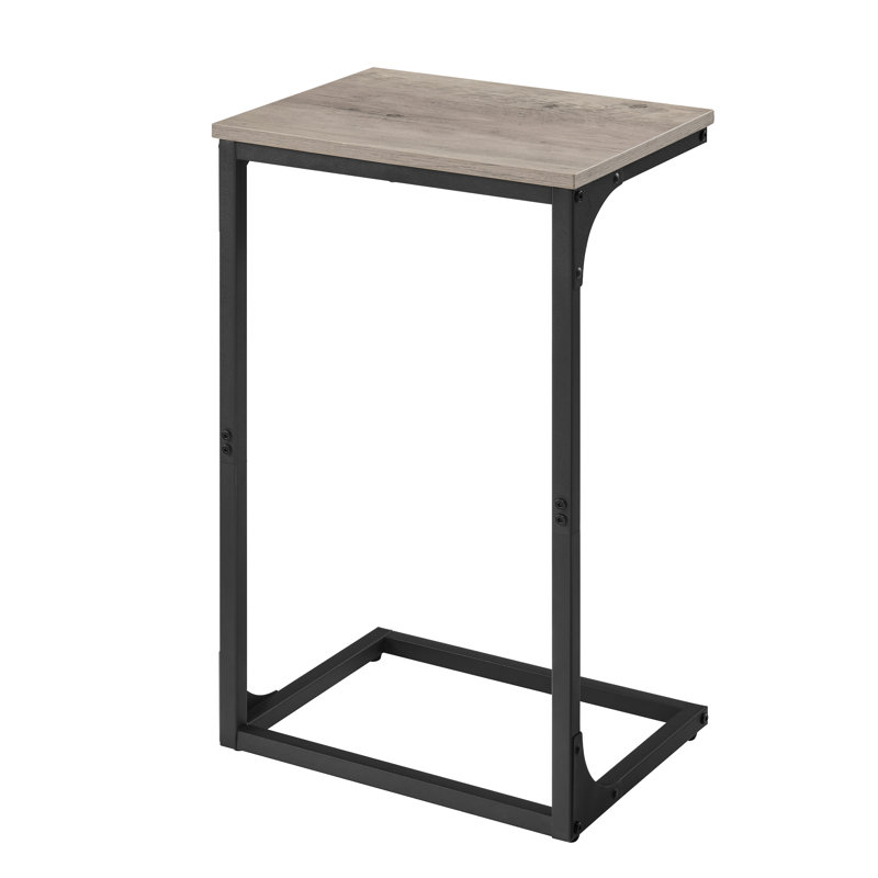 Aryell Pedestal End Table, Heather Greige, Black