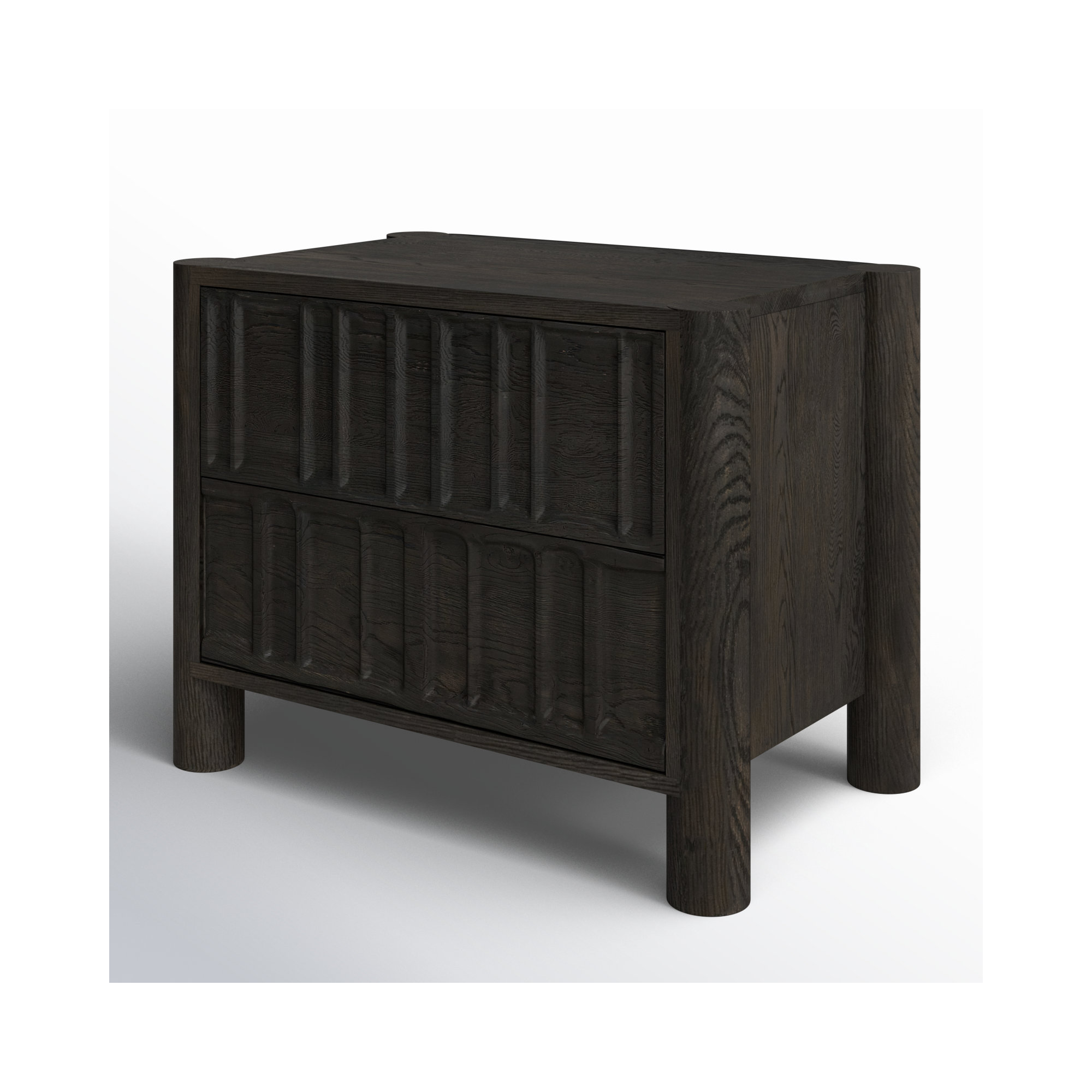 Gelsey Solid Wood 32" Nightstand, Black