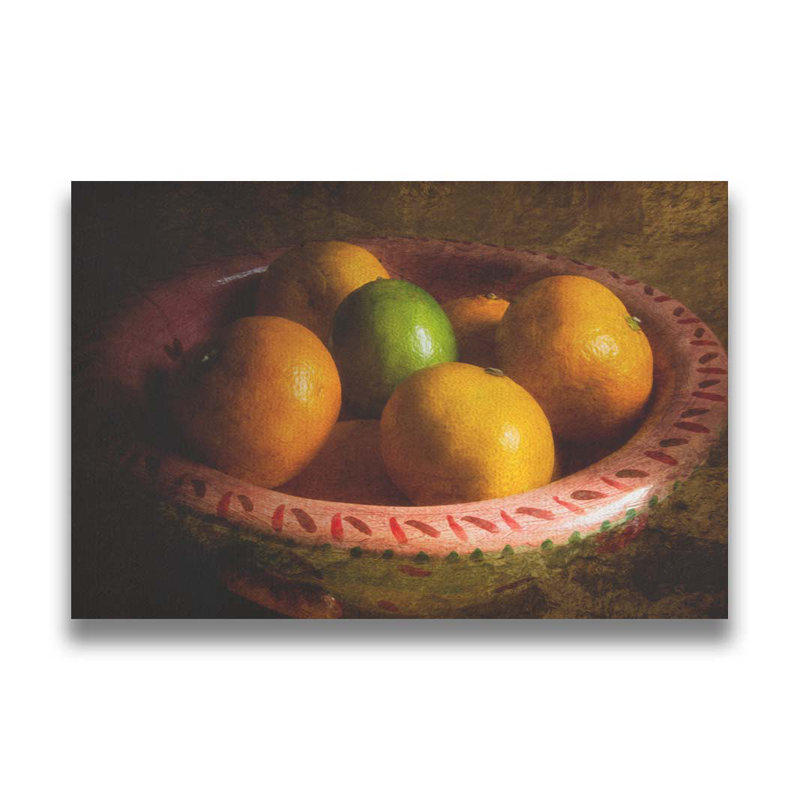 Tangerines and Lime par Hal Halli. Toile giclée sur toile tendue avec cadre flottant, H 40 po x l 60 po, Toile tendue