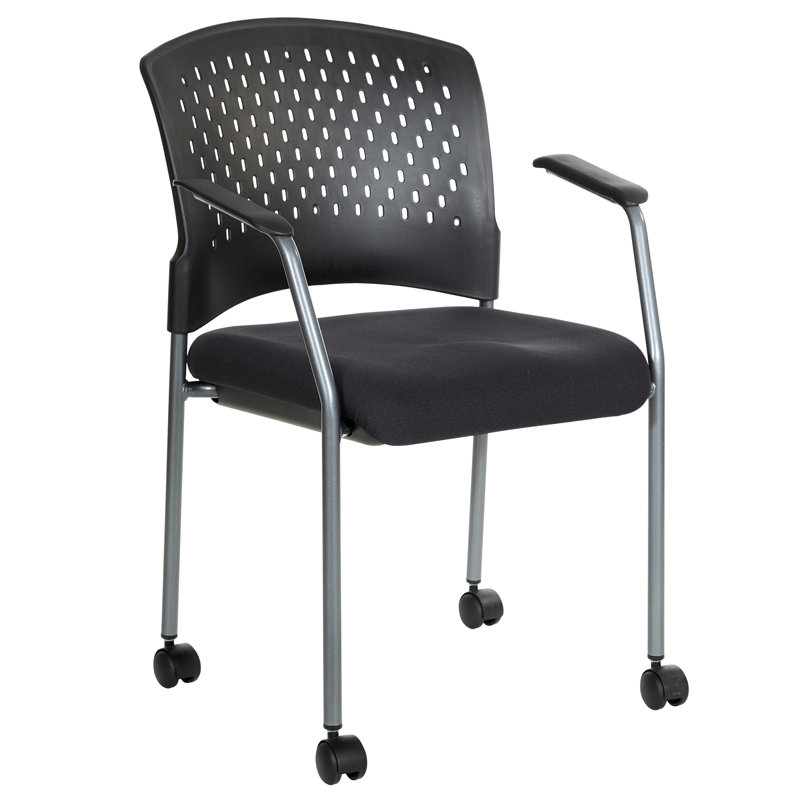 Chaise empilable pour visiteurs roulant titanium