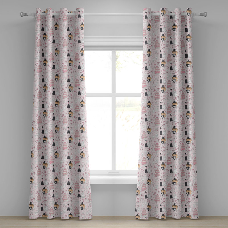 Rideau décoratif à œillets 2 panneaux rose 50 po Dakota Fields, L 50 po x L 108 po