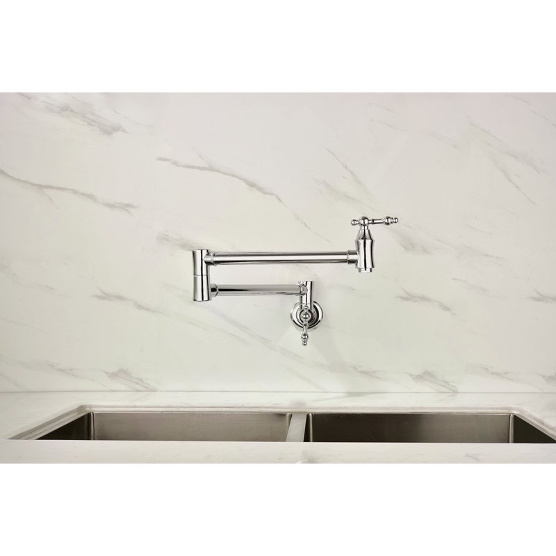Robinet remplisseur de pot mural, Chrome