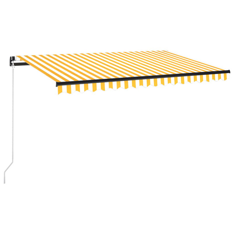 Asko Retractable Patio Awning, Yellow, 245cm H x 450cm W x 350cm D