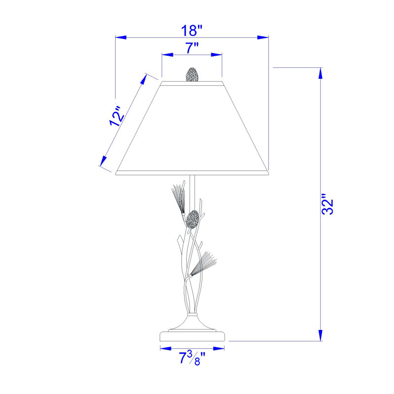 Lampe de table 32 "brun Walsh