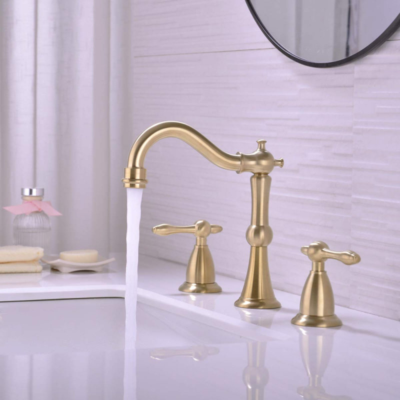 Widespread 2-handle Bathroom Faucet with Drain Assembly