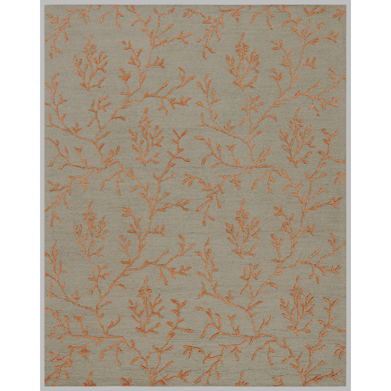 McKittrick Hand Tufted Wool Floral Rug, Rectangle 7'6" x 9'6"
