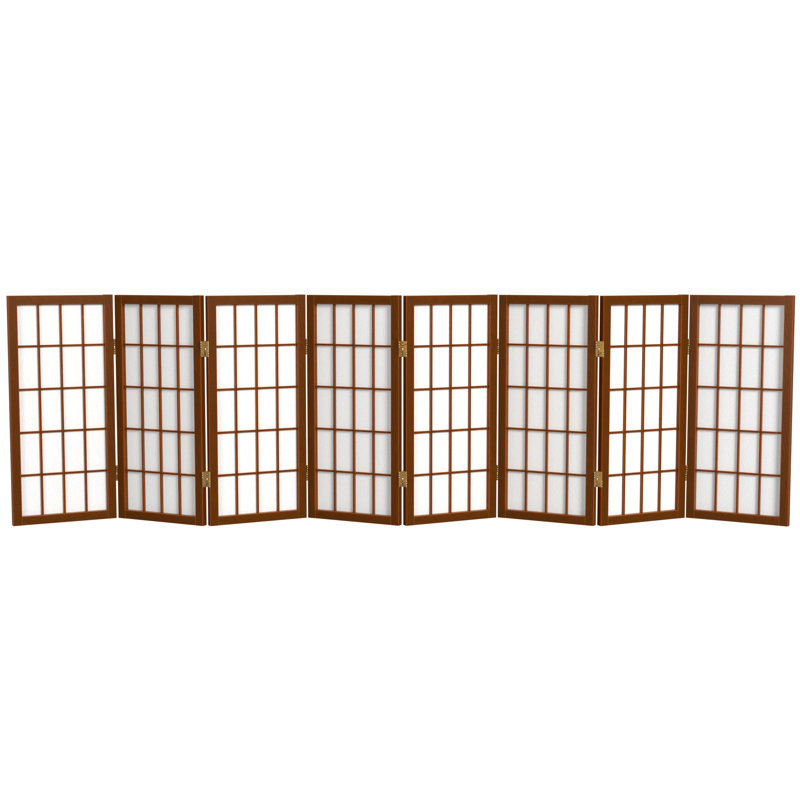 Paravent court Alex H 26,5 po, Noyer, 8 panneaux