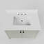 Meuble-lavabo simple 36 po Scalloped - Satin olive - Avec plateau - Boutons noirs-1938036694-1938036699