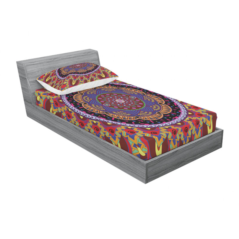Microfiber Paisley Sheet Set, Twin XL Sheet Set with Fitted Sheet, Abstract