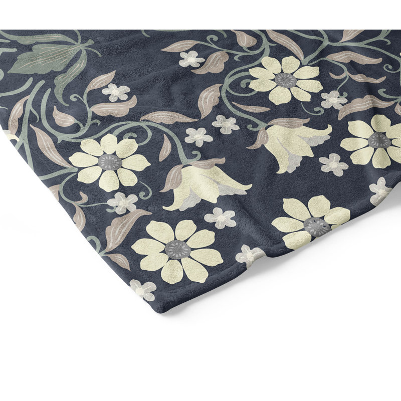 Couverture en velours de coton Colette, 80" L x 60" W, Navy
