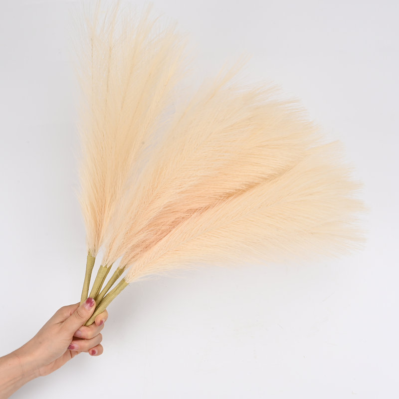 Faux arrangement de tiges d'herbe de pampa, Beige