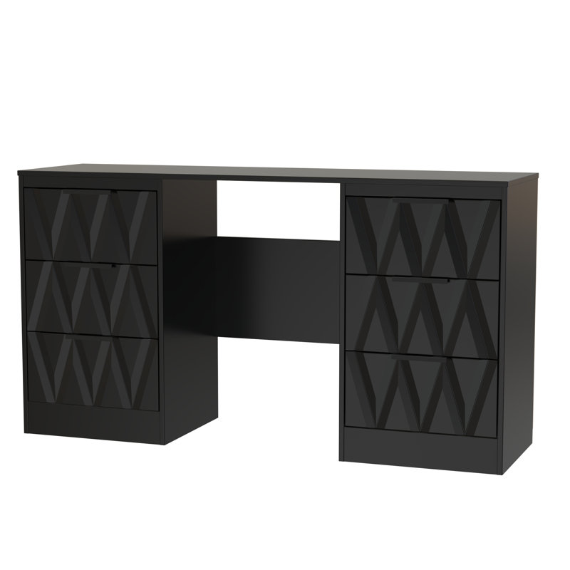 Besmir Dressing Table, Deep Black/Black