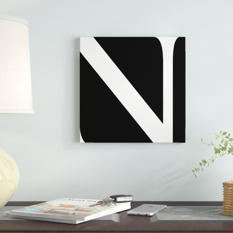« the type », art textuel sur toile en noir et blanc, N, H 12 po x l 12 po x P 0,75 po